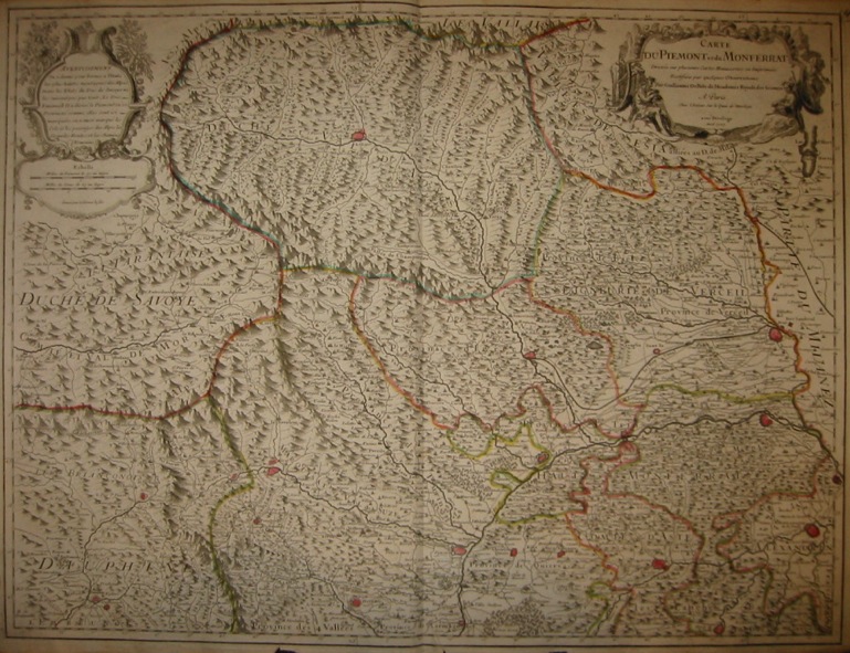 De l'Isle Guillaume (1675-1726) Carte du Piemont et du Monferrat... 1707  Parigi 